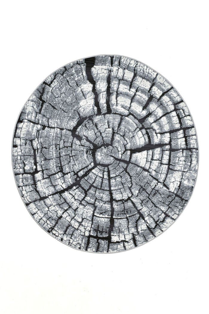 Teppich im naturnahen Baumstamm-Design GRAU