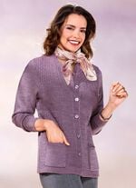 Strickjacke mit Strukturmix MAUVE