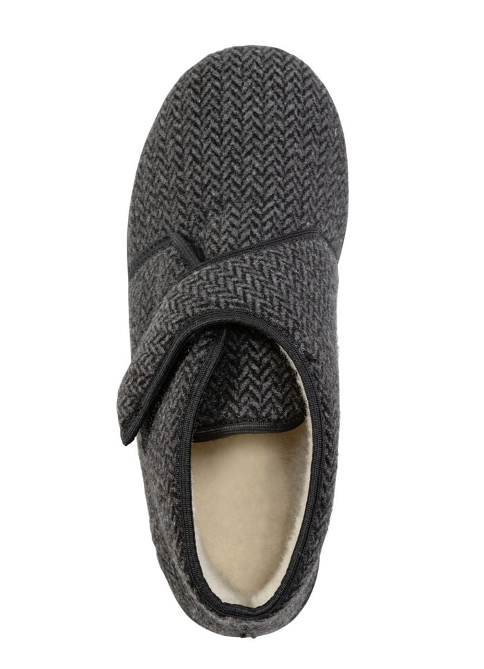 Textil-Stiefelette mit dezentem Fischgrat-Muster ANTHRAZIT