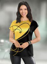 Shirt mit edlem Druck SCHWARZ-GELB