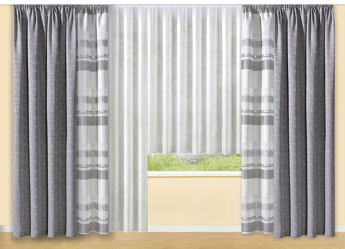 Store mit Öko-Soft-Bleileinen-Abschluss WEISS-WEISS