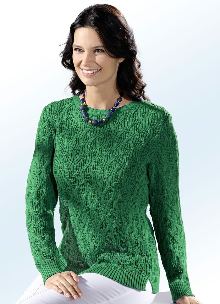Pullover mit Strukturdessin GR&Uuml;N
