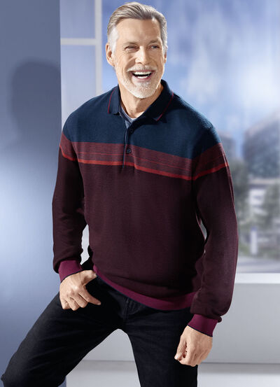 Poloshirt mit kurzer Knopfleiste 