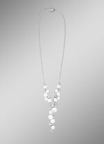 Y-Halskette mit Süßwasser-Zuchtperlen und synth. Zirkonia 