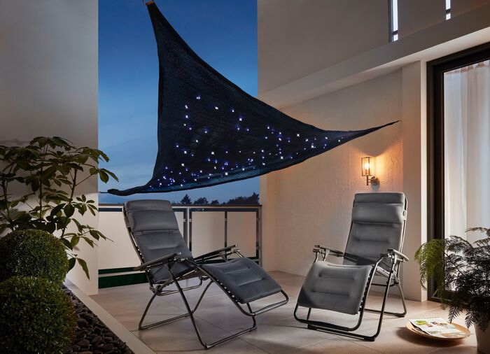 LED-Sonnensegel SCHWARZ-BLAU