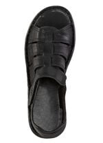 ELENA EDEN Sandale aus Nappaleder mit dezenter Knitter-Struktur SCHWARZ