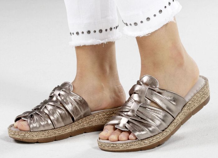 Andrea Conti Schlauchriemchen-Pantolette aus Nappaleder 