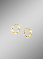 Diamantierte Creolen in Bicolor 