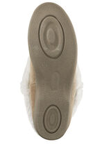 ELENA EDEN Hausschuh mit echtem Lammfellfutter TAUPE-ECRU