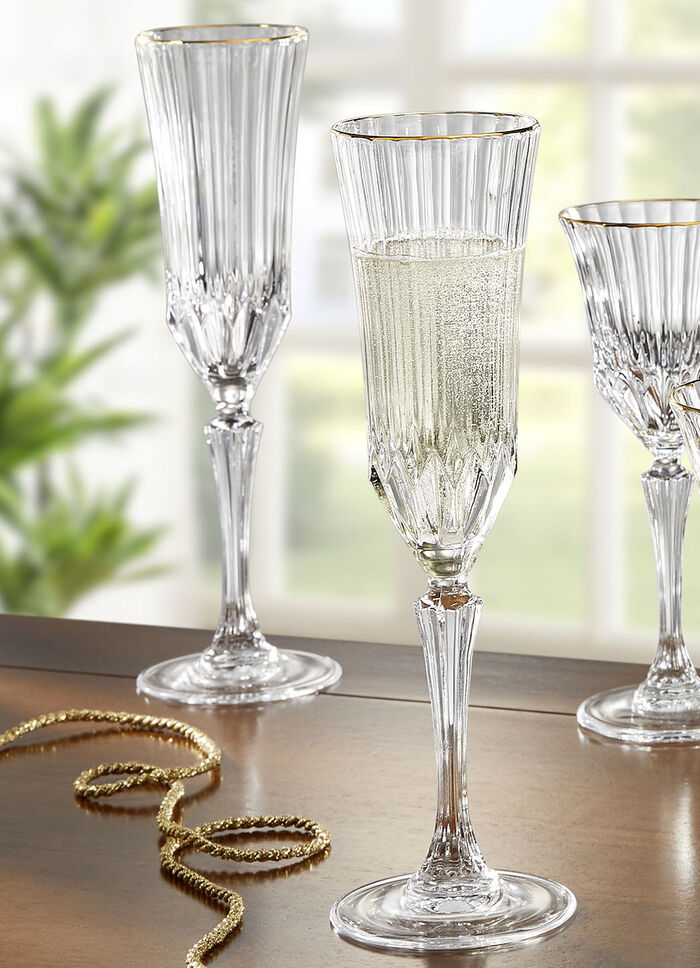 Gläser, 2er-Set, mit Goldrand TRANSPARENT-GOLD