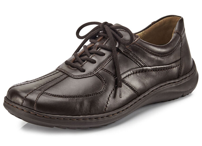 Waldläufer, bequeme Herren-Schnürschuhe, Weite H, mit herausnehmbarem Fußbett DUNKELBRAUN