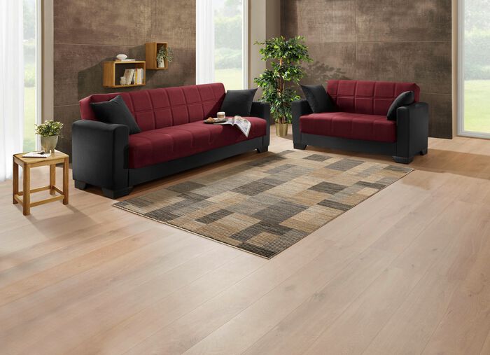 Moderne Polsterm&ouml;bel  SCHW.-BORDEAUX