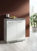 Moderne Kommodenserie mit pflegeleichter Melaminbeschichtung BETON-WEISS