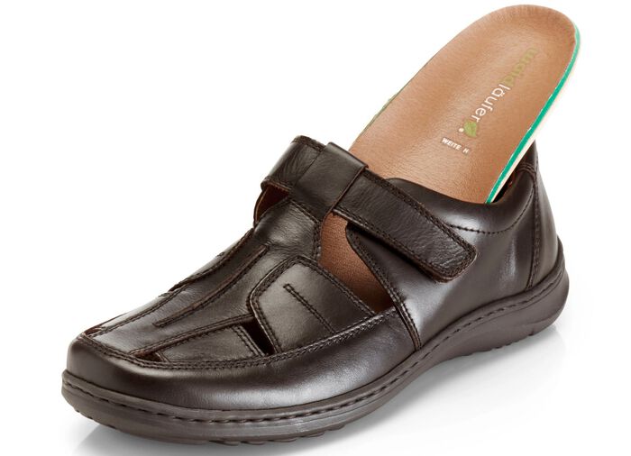 Waldl&auml;ufer Slipper mit luftigen Durchbr&uuml;chen MOKKA