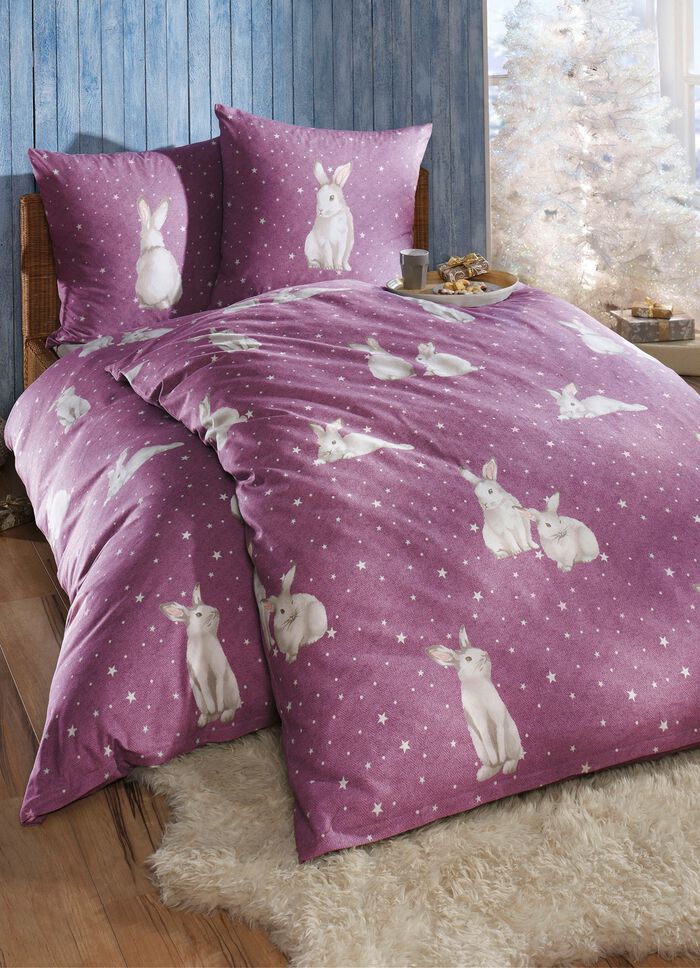 Edel-Feinbiber Bettw&auml;sche-Garnitur aus Baumwolle 