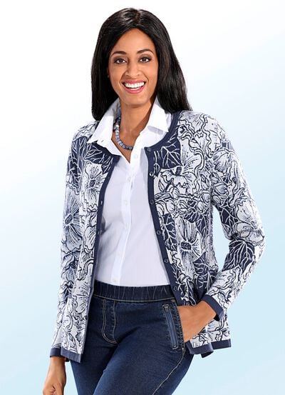 Strickjacke in Jacquard-Dessin 