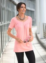 Tunika mit V-Ausschnitt in 2 Farben ROSÉ