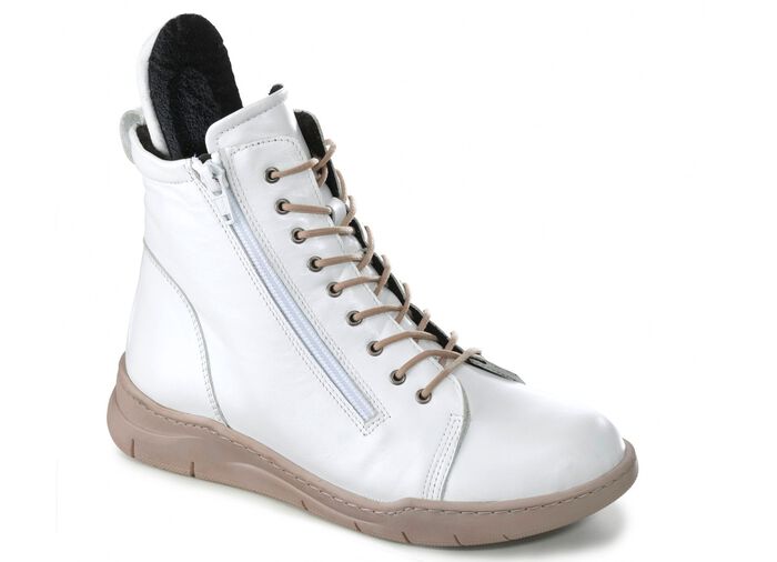 Gemini Stiefelette mit zwei Rei&szlig;verschl&uuml;sse WEISS