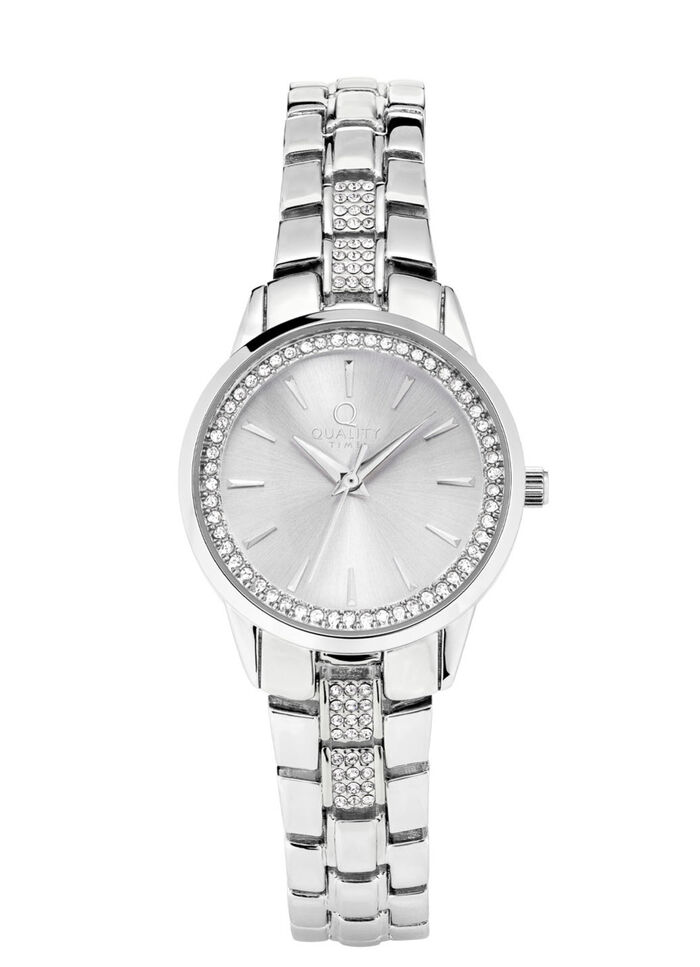 Silberfarbenes Damenuhrset 3-tlg. 