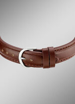 Funk-Damenuhr mit Lederband und sprechender Zeitansage 