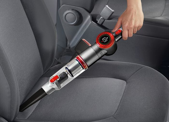 2-in-1 Akku-Hand- und Bodenstaubsauger "MX14 max" mit umfangreichem Zubeh&ouml;r SILBER-ROT