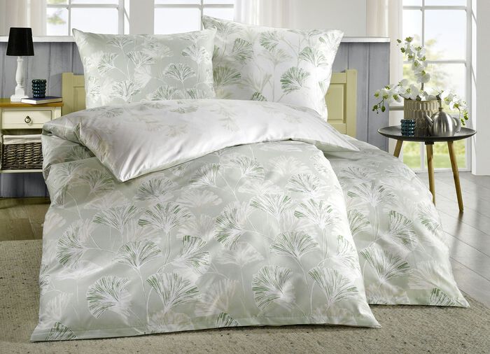 Mako-Satin Bettwäsche-Garnitur GRÜN