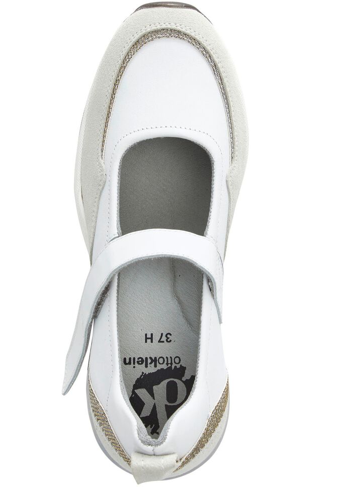 ELENA EDEN Spangenschuh mit Glitzereins&auml;tzen WEISS-EISGRAU