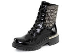 Rieker, stylische Damen-Stiefeletten, Winterschuhe, mit Reißverschluss SCHWARZ-GOLD