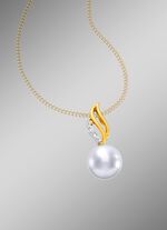 Anh&auml;nger mit S&uuml;&szlig;wasser-Zuchtperle und Diamanten 