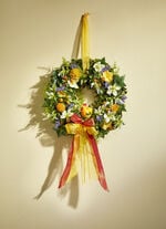 Wandkranz mit Keramikhuhn 