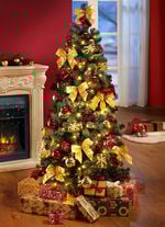 Beleuchteter Tannenbaum ROT-GOLD