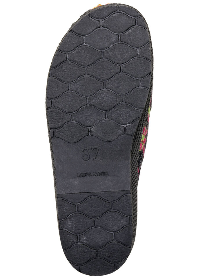 Warme Damen-Hausschuhe, mit Schurwolle ANTHRAZIT-BUNT