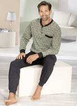 Comte Schlafanzug mit Knopfleiste und Bündchen 