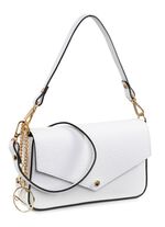 Laurina Mini-Tasche aus genarbtem Kalb-Nappaleder WEISS