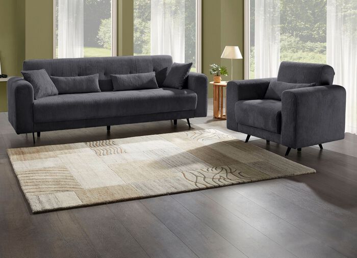 Moderne Polsterm&ouml;bel mit trendigem Cord-Bezug 