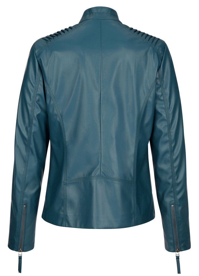 Blazer aus Lederimitat mit Biesenzier 