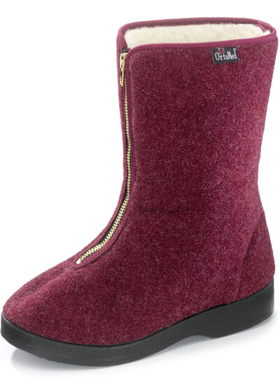 Warme Damen-Hausschuhe, Weite H, mit Reißverschluss 