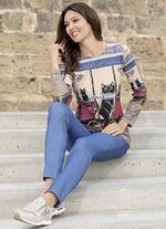 Hose in Denim-Optik JEANSBLAU