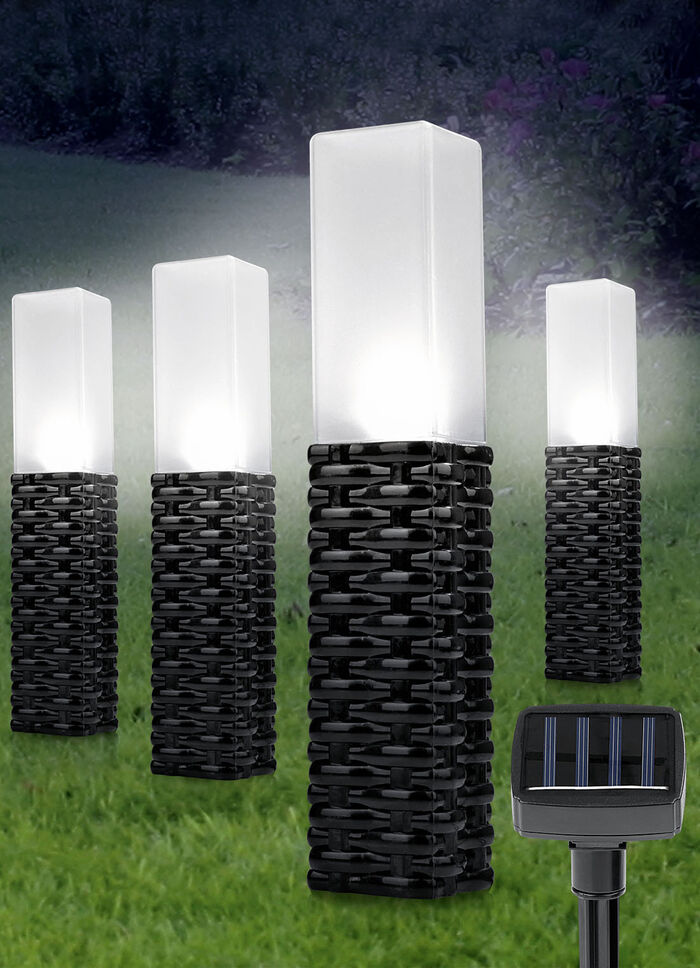 Rattan-Leuchten, 4er-Set 