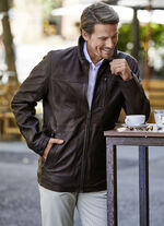 Lederjacke mit Rei&szlig;verschluss-Taschen 