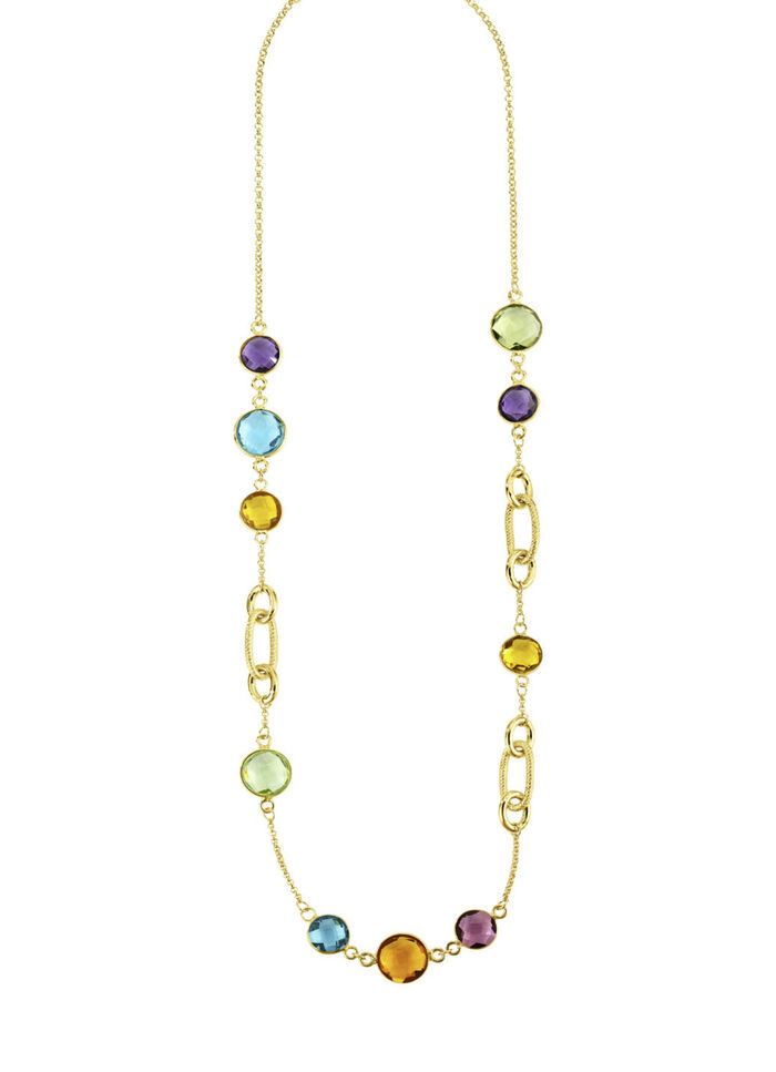 Farbenfrohe Eleganz: Halskette mit Quarzen 