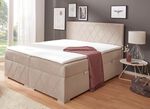 Boxspringbett mit Topper und Bettkasten CREME