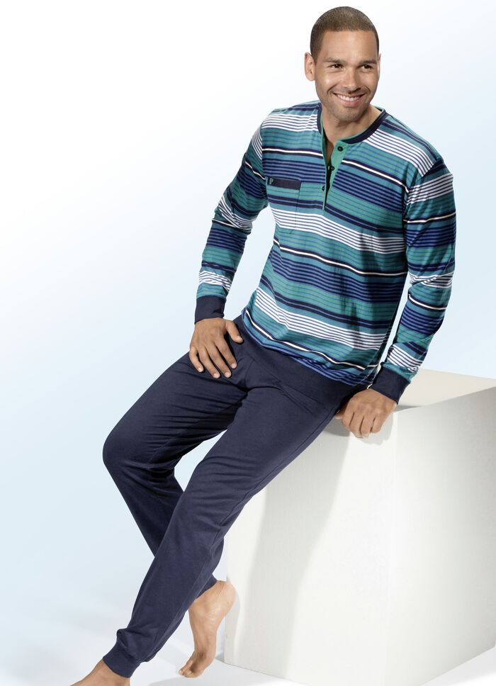 Pastunette Schlafanzug mit Knopfleiste und B&uuml;ndchen 