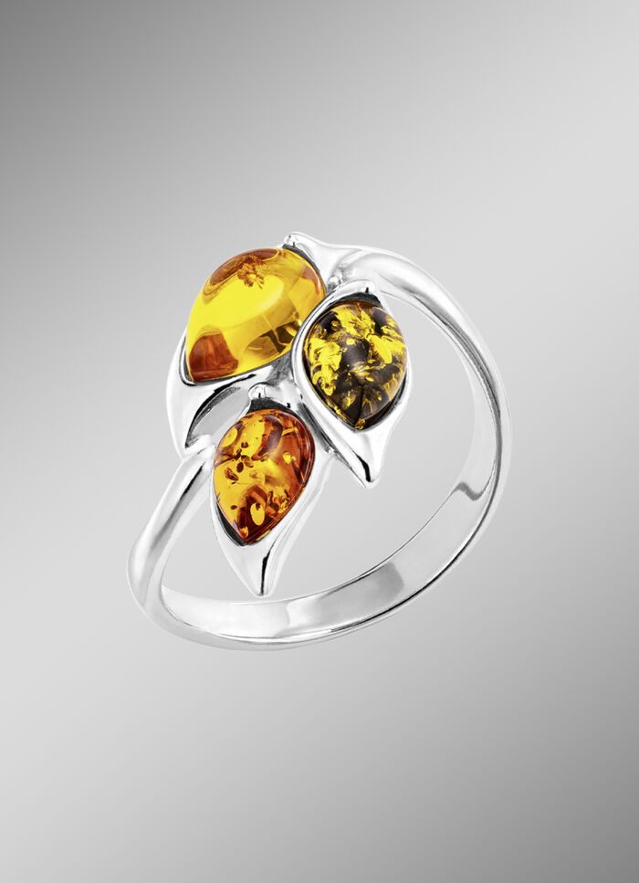 Damenring mit Bernstein 