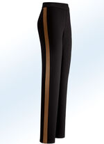 Hose im angesagten Materialmix SCHWARZ-COGNAC