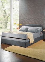 Polsterbett mit geräumigen Bettkasten HELLGRAU