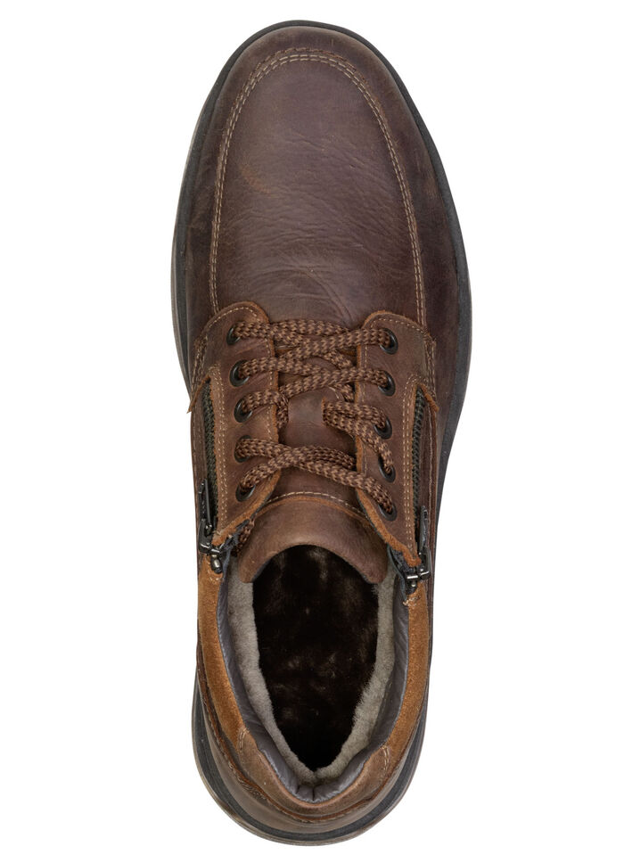 GINO GALANTE, gefütterte Herren-Boots, Winterschuhe, mit Lammfell MARONE