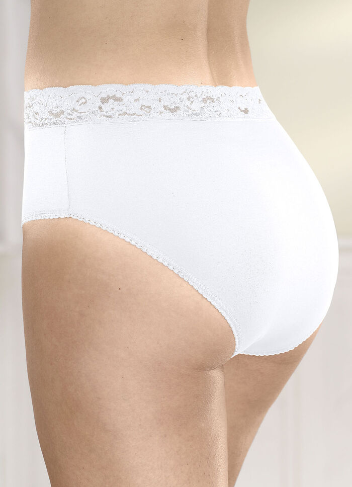 Viererpack Slips mit elastischem Spitzenbund 