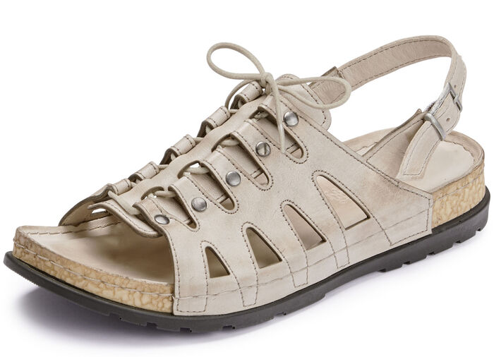 Gemini Sandale mit elastischer Zierschnürung BEIGE