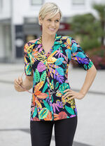 Poloshirt mit durchgehender Zierknopfleiste 